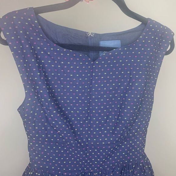 NEW ModCloth Size 6 Fit and Flare with Pockets Navy MIDI Dress. (1m1) - Picture 5 of 14